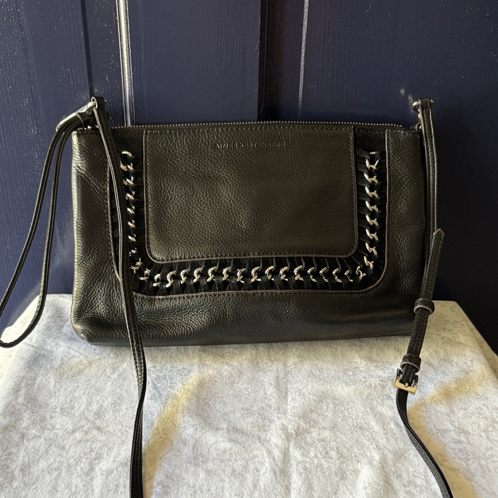 Aimee Kestenberg Black Whipstitch Crossbody Bag